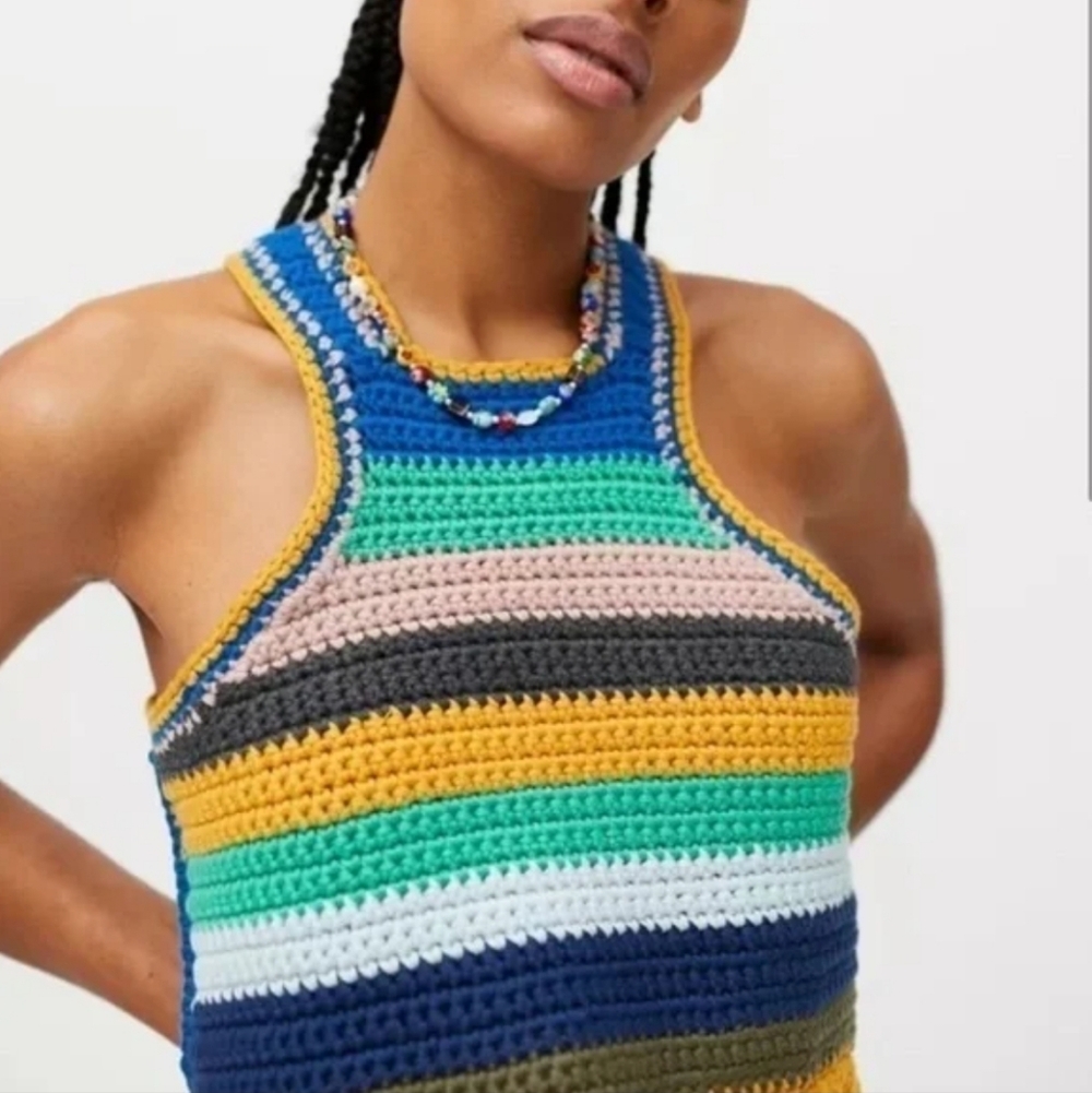 Kimchi Blue Urban Outfitters Multicolor Crochet Striped Tank - Picture 2 of 4